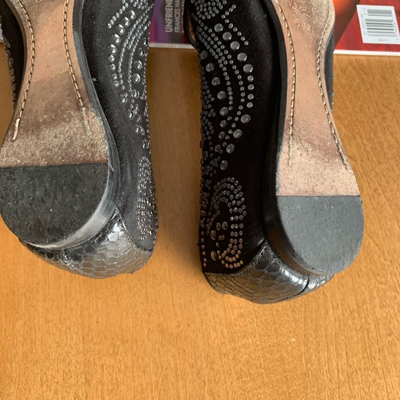 π Donald J. Pliner Black Leather Suede Loafers Flats Bead Embellished Sz 6.5 π - Picture 12 of 13